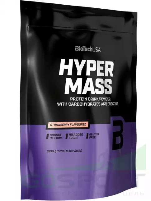 Гейнер BioTechUSA Hyper Mass 5000 1000 г, Клубника