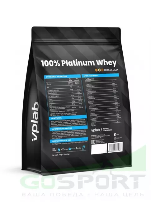  VP Laboratory 100% PLATINUM WHEY 750 г, Печенье-Крем