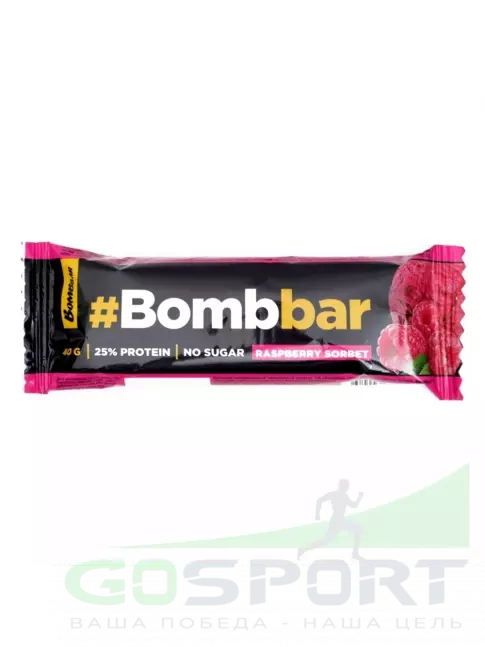 Протеиновый батончик BombBar Батончик в шоколаде без сахара 40 г, Малиновый сорбет
