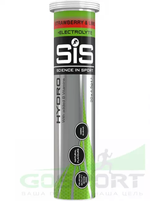 Изотоник SCIENCE IN SPORT (SiS) GO Hydro Tablet 20s 6 x 20 таблеток, Лимон, Кола, Клубника - Лайм