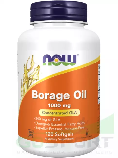 Омега-3 NOW Foods Borage Oil 1000 mg 120 гелевых капсул Омега-3 NOW Foods Borage Oil 1000 mg 120 гелевых капсул