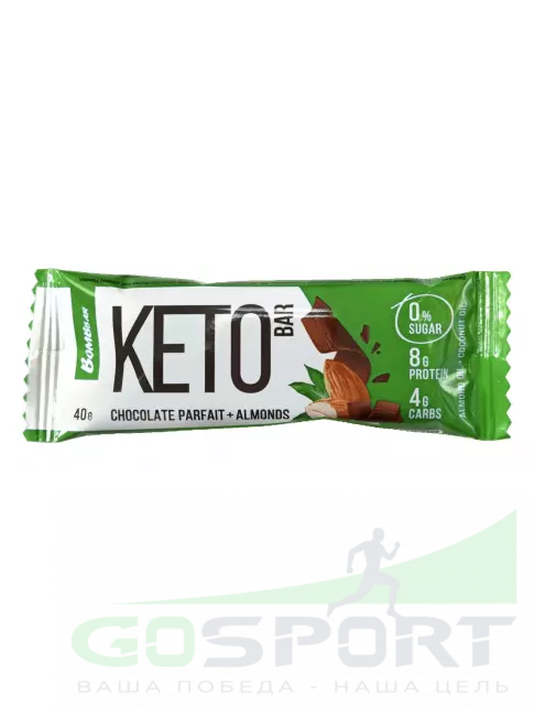 Протеиновый батончик BombBar Батончики Bombbar KETO 3 x 40 г, Шоколадное парфе - Миндаль