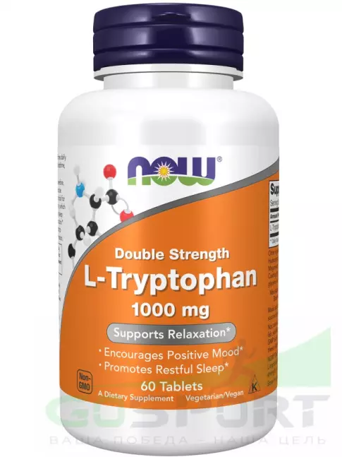  NOW FOODS L-Tryptophan 1000 mg 60 таблеток