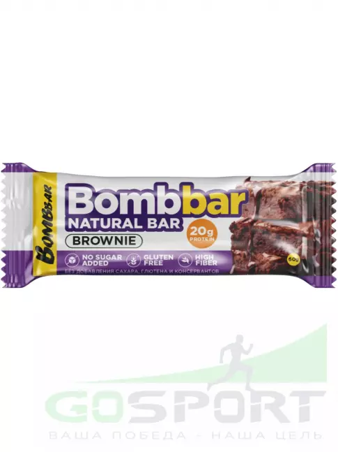 Протеиновый батончик BombBar Protein Bar 20 x 60 г, Брауни
