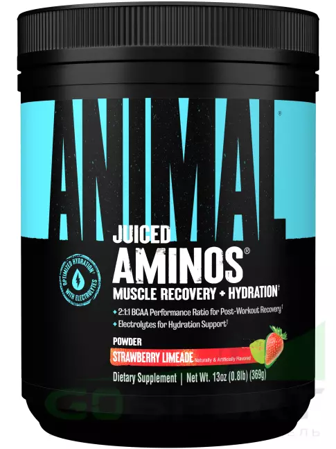 Аминокислоты UNIVERSAL NUTRITION Juiced Aminos 369 г, Клубничный лимонад Аминокислоты UNIVERSAL NUTRITION Juiced Aminos 369 г, Клубничный лимонад