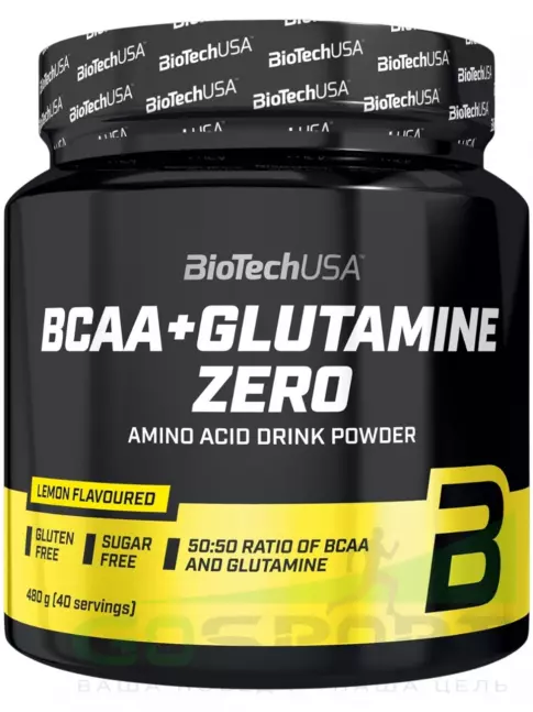 BCAA  + Glutamin BioTechUSA BCAA + Glutamine Zero 480 г, Лимон