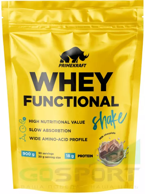 Сывороточный протеин PRIMEKRAFT Whey Functional 900 г, Шоколад