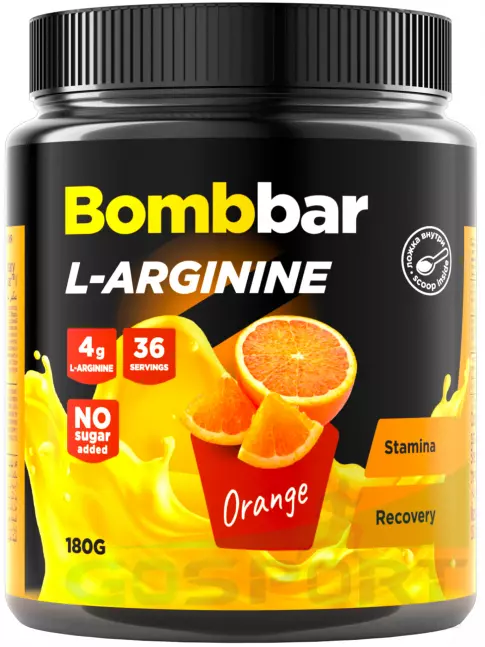 Аргинин / AAKG BombBar L-Arginine 4167 mg 180 г, Апельсин