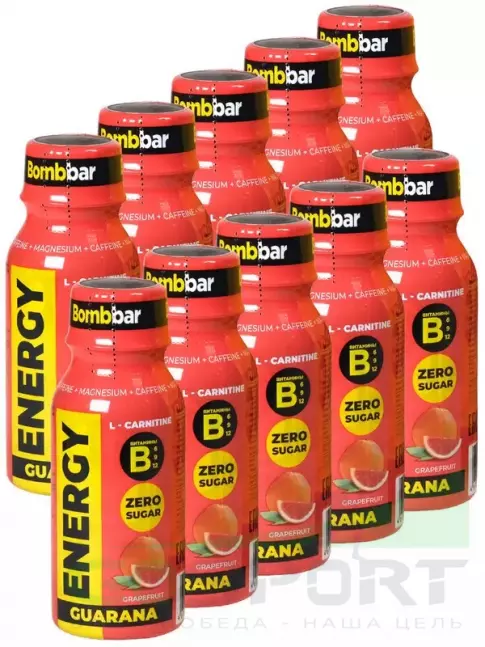 L-Карнитин жидкий BombBar SHOT Energy L-Carnitine Guarana 10 х 100 мл, Грейпфрут L-Карнитин жидкий BombBar SHOT Energy L-Carnitine Guarana 10 х 100 мл, Грейпфрут