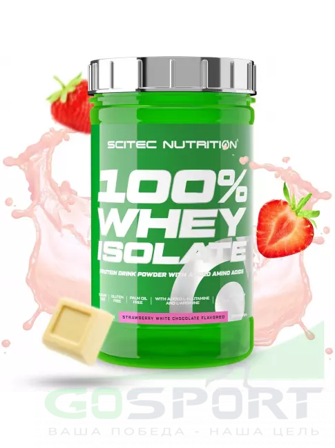 Изолят протеина Scitec Nutrition 100% Whey Isolate 700 г, Клубника-белый шоколад Изолят протеина Scitec Nutrition 100% Whey Isolate 700 г, Клубника-белый шоколад
