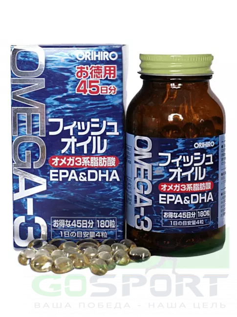 Омега-3 ORIHIRO Омега-3 180 капсул Омега-3 ORIHIRO Омега-3 180 капсул