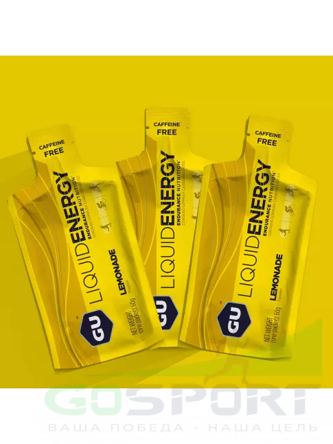 Гель питьевой GU ENERGY GU Liquid Enegry Gel no caffeine 3 саше x 60 g, Лимонад