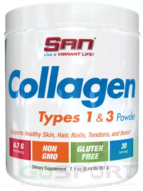 Коллаген 1,2,3 тип SAN Collagen Types 1 & 3 Powder 201 г