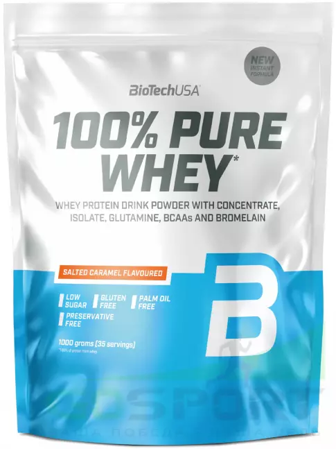 Сывороточный протеин BioTechUSA 100% Pure Whey 1000 г, Соленая карамель