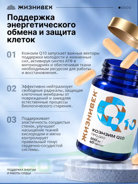 Коэнзим Q10 Жизнивек Коэнзим Q10 60 веган капсул Коэнзим Q10 Жизнивек Коэнзим Q10 60 веган капсул