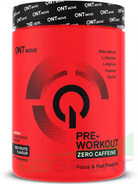 Предтреник QNT Pre-Workout Pump RX no caffeine 300 г, Красные фрукты