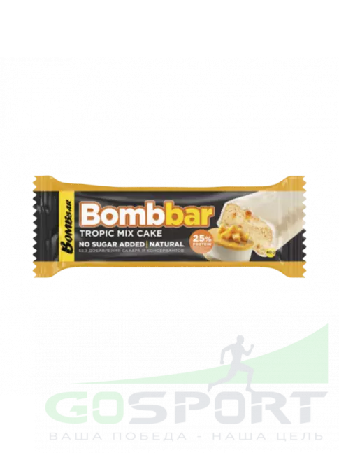 Протеиновый батончик BombBar Батончик в шоколаде без сахара 40 г, Торт "Тропический микс"