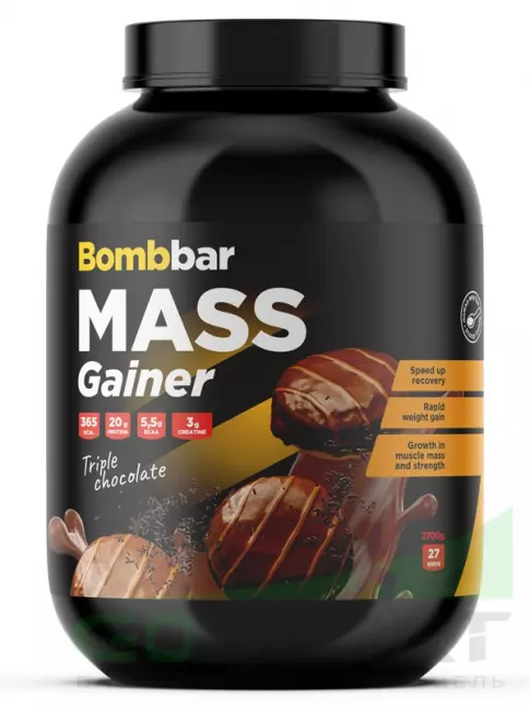 Гейнер BombBar Гейнер Pro 2700 г, Тройной шоколад