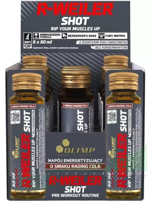 Предтреник жидкий OLIMP R-Weiler Shot 9 x 60 мл, Взрывная кола