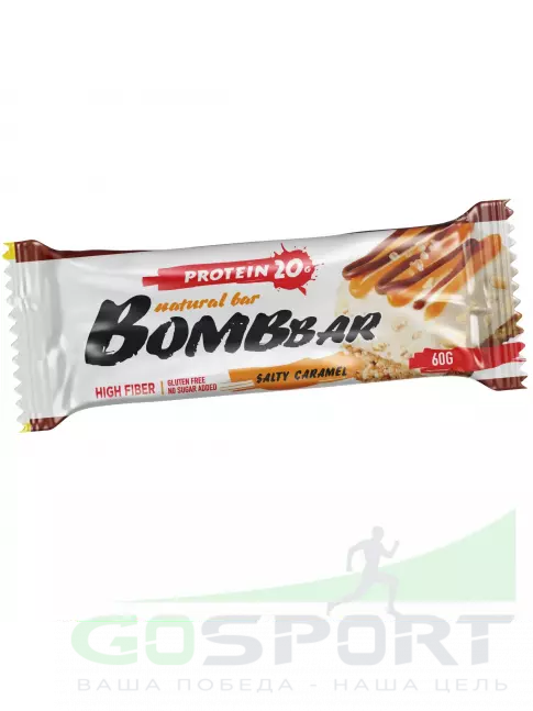 Протеиновый батончик BombBar Protein Bar 17 x 60 г, Соленая карамель Протеиновый батончик BombBar Protein Bar 17 x 60 г, Соленая карамель