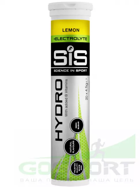 Изотоник SCIENCE IN SPORT (SiS) GO Hydro Tablet 2 x 20 таблеток, Лимон