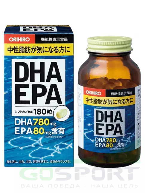 Омега-3 ORIHIRO ДГК (DHA) И ЭПК (EPA) c витамином Е 180 капсул