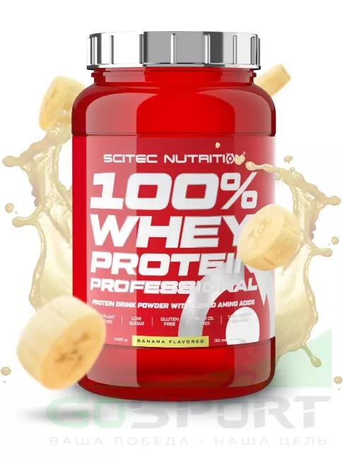 Сывороточный протеин Scitec Nutrition 100% Whey Protein Professional 920 г, Банан