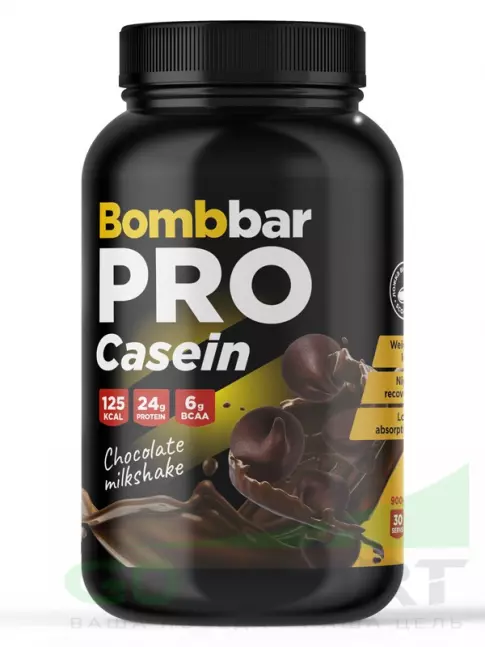 Казеиновый протеин BombBar Pro Casein 900 г, Шоколадный милкшейк Казеиновый протеин BombBar Pro Casein 900 г, Шоколадный милкшейк