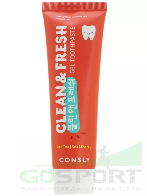 ИМПОРТ CONSLY Clean&Fresh Red Tea & Sea Minerals Gel Toothpaste 105 г