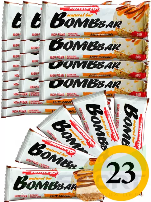 Протеиновый батончик BombBar Protein Bar 23 x 60 г, Соленая карамель
