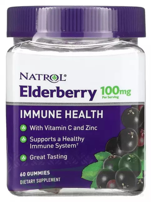  Natrol Elderberry 100 mg 60 жевательных мармеладок