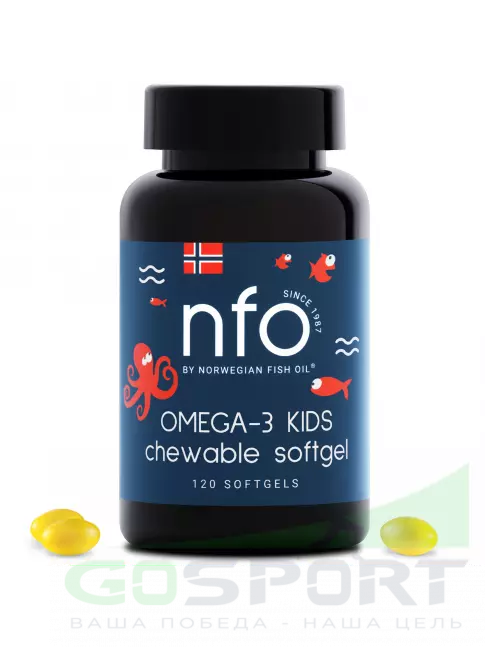 Омега-3 NFO Omega-3 Kids 800 mg 120 жевательных капсул, Тутти-фрутти