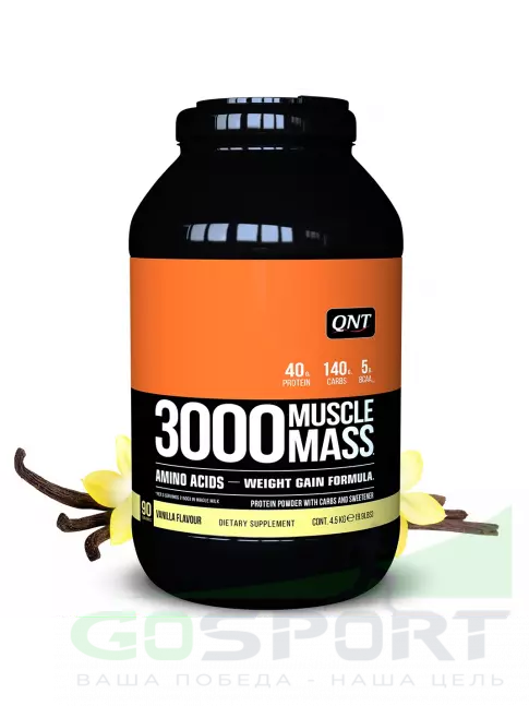 Гейнер QNT MUSCLE MASS 3000 4500 г, Ваниль