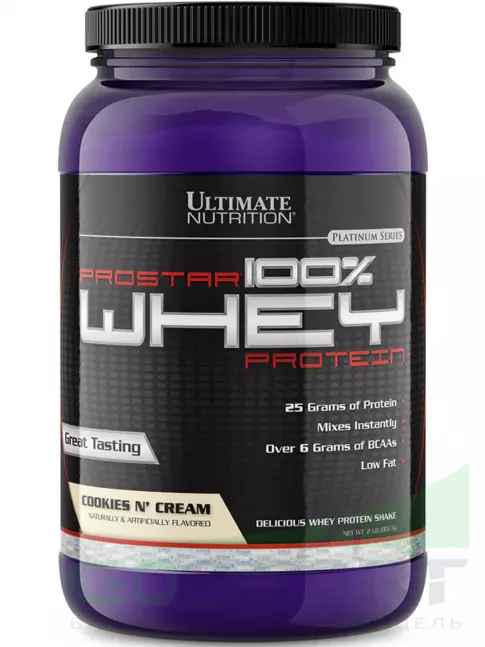  Ultimate Nutrition Prostar Whey 907 г + шейкер, Печенье - крем