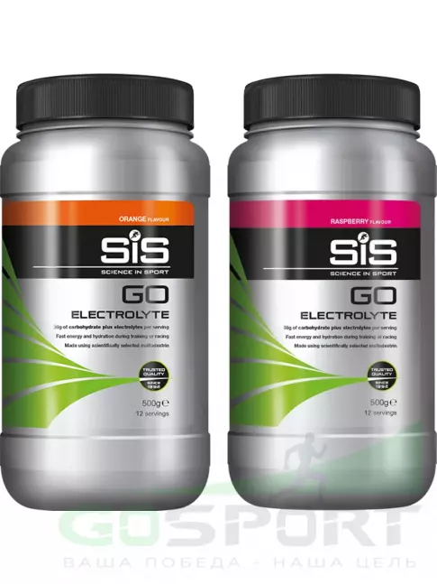 Изотоник SCIENCE IN SPORT (SiS) GO Electrolyte Powder 2 x 500 г, Апельсин, Малина