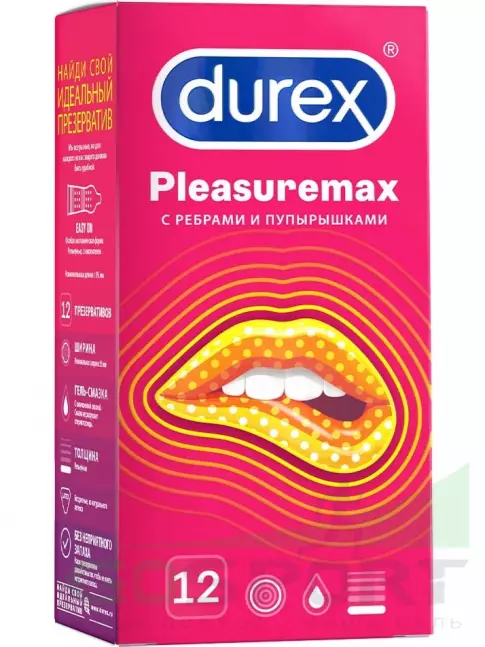Durex Pleasuremax (с ребрами и пупырышками) 12 шт Durex Pleasuremax (с ребрами и пупырышками) 12 шт