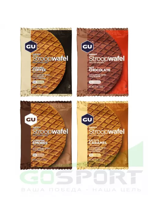 Энергетический батончик GU ENERGY 1x4 GU ENERGY STROOPWAFEL 4 вафели, Микс