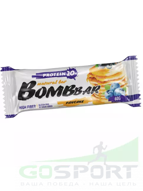 Протеиновый батончик BombBar Protein Bar 18 x 60 г, Смородиново-черничный панкейк
