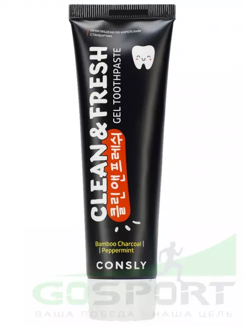 ИМПОРТ CONSLY Clean&Fresh Bamboo Charcoal & Peppermint Gel Toothpaste 105 г
