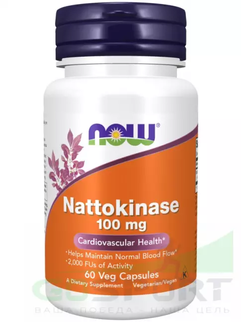  NOW Foods Nattokinase 100 mg 60 веган капсул