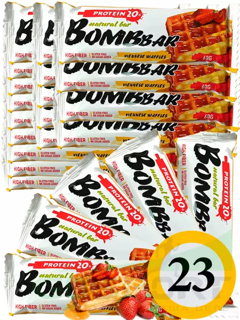 Протеиновый батончик BombBar Protein Bar 23 x 60 г, Венские вафли