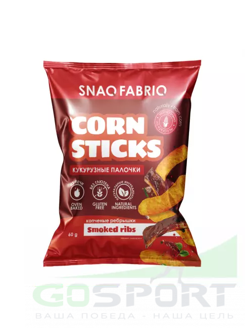 Чипсы SNAQ FABRIQ Кукурузные палочки 60 г, Копченые ребрышки