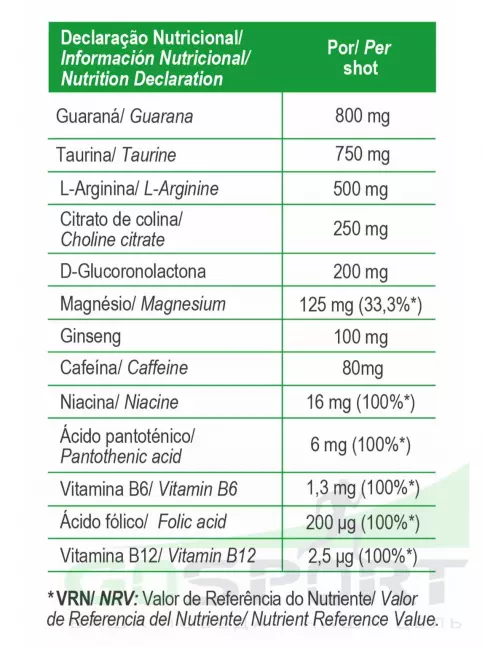 Гуарана GoldNutrition One Shot Energy 60 мл