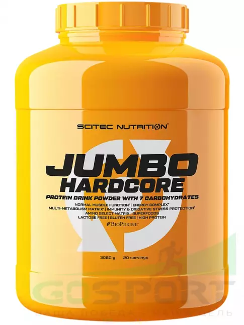 Гейнер Scitec Nutrition Jumbo Hardcore 3060 г, Воздушный белый шоколад
