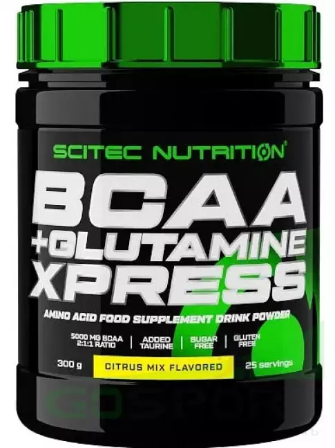 БСАА Scitec Nutrition BCAA + Glutamine Xpress 300 г, Цитрусовый микс БСАА Scitec Nutrition BCAA + Glutamine Xpress 300 г, Цитрусовый микс