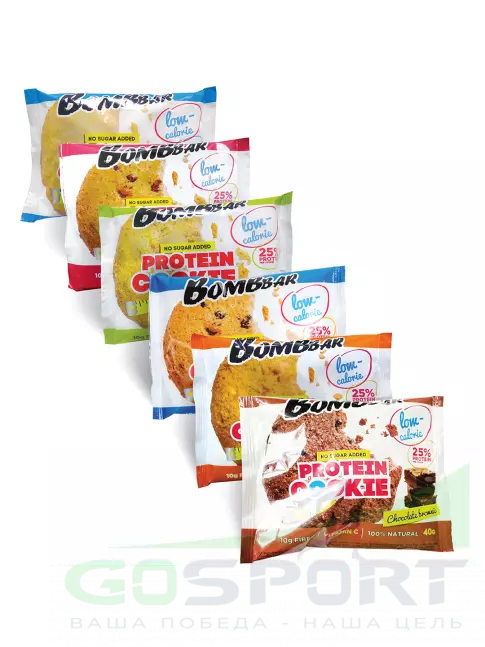 Протеиновый батончик BombBar Protein cookie 40 6 х 40 г, Ассорти Протеиновый батончик BombBar Protein cookie 40 6 х 40 г, Ассорти