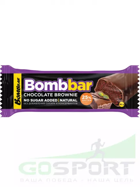 Протеиновый батончик BombBar Батончик в шоколаде без сахара 30 x 40 г, Шоколадный брауни