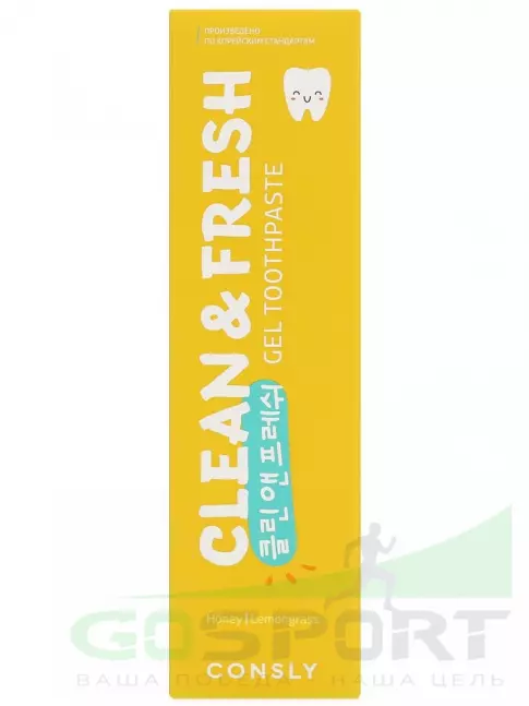 ИМПОРТ CONSLY Clean&Fresh Honey & Lemongrass Strengthening Gel Toothpaste 105 г ИМПОРТ CONSLY Clean&Fresh Honey & Lemongrass Strengthening Gel Toothpaste 105 г