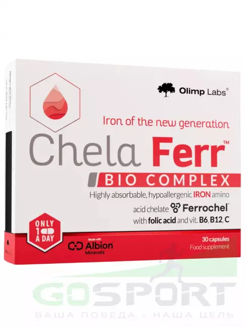 Железо OLIMP Chela-Ferr bio-complex 30 капсул Железо OLIMP Chela-Ferr bio-complex 30 капсул