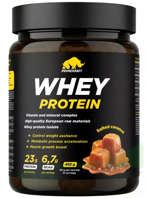 Сывороточный протеин PRIMEKRAFT Whey Protein 450 г, Соленая карамель
